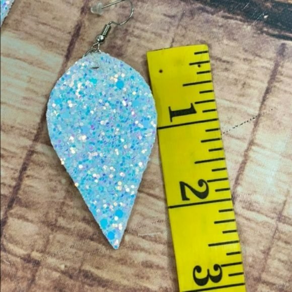 RELISTED Iridescent White Glitter Earrings - Picture 2 of 4